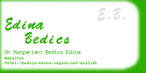 edina bedics business card